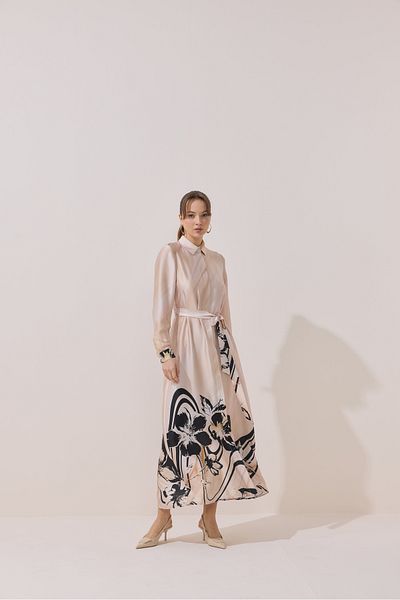 NUR KALAY COLLECTION Silk Satin Dress