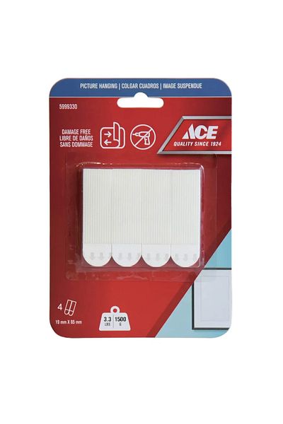 ACE Adhesive Picture Hanging Strips (4 Pairs, 1.9 x 6.5 cm, White)