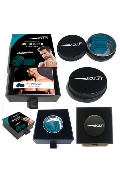 Linovit Jawline Exerciser Set Linovit®, 2pcs, 28kgf, Facial Muscle Toner, Food-Grade Silicone, Turquoise