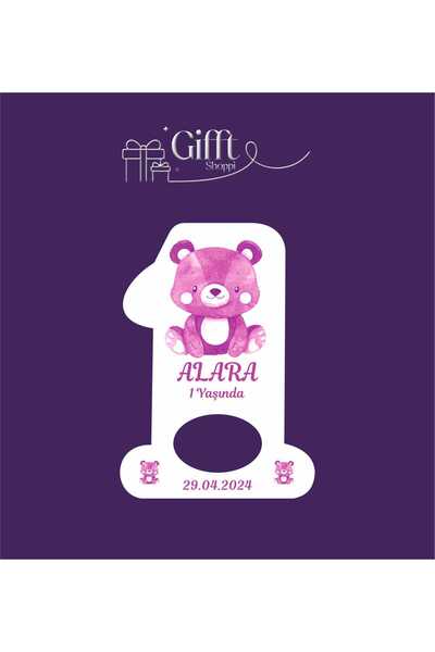 giftshoppi 10 Adet Açacak Magnet Hediyelik Ayıcık Kız Bebek 1 Yaş Doğum Günü ...