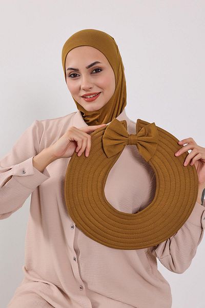 Aisha's Design 3-Piece Plug-In Bonnet, Visor and Hat Set Hijab, St-1P