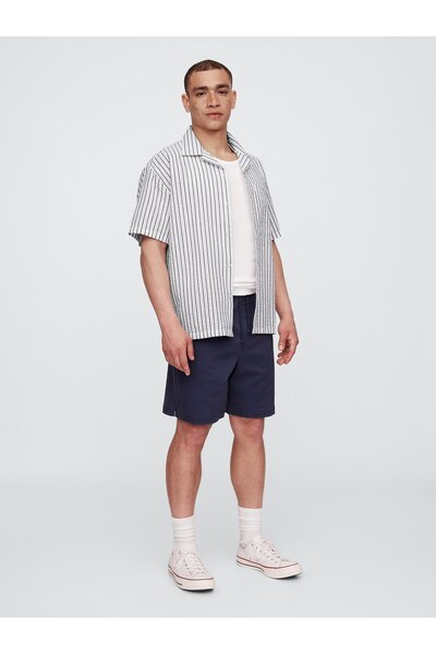 GAP Erkek Beyaz Seersucker Boxy Fit Gömlek