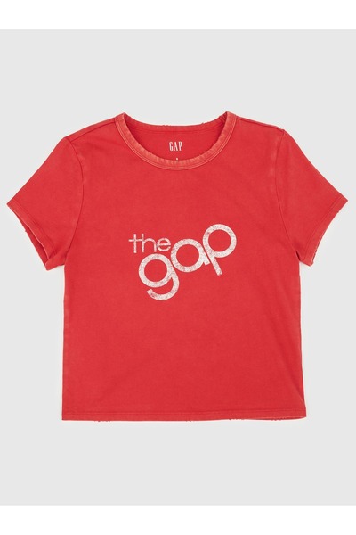 GAP Kadın Kırmızı Gap Logo T-Shirt
