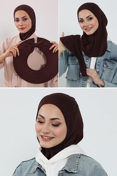 Aisha's Design 3-Piece Plug-In Bonnet, Visor and Hat Set Hijab, St-1P