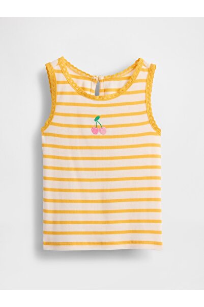 GAP Kız Bebek Sarı Fitilli İşlemeli Atlet