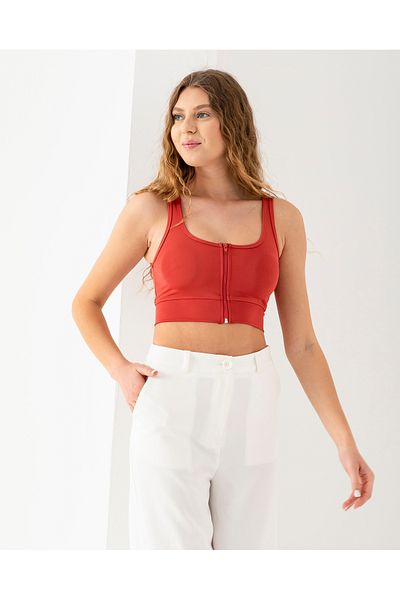 VUNTAL Diver Zippered Padded Bustier Crop