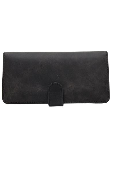 Meskanto Twist Genuine Leather Anthracite Wallet with Phone Compartment