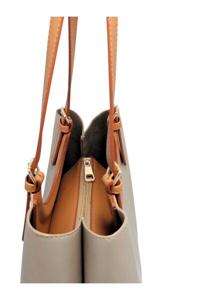 Evident Sand Beige Soft Textured Soft Adjustable Shoulder Strap Women's Bag