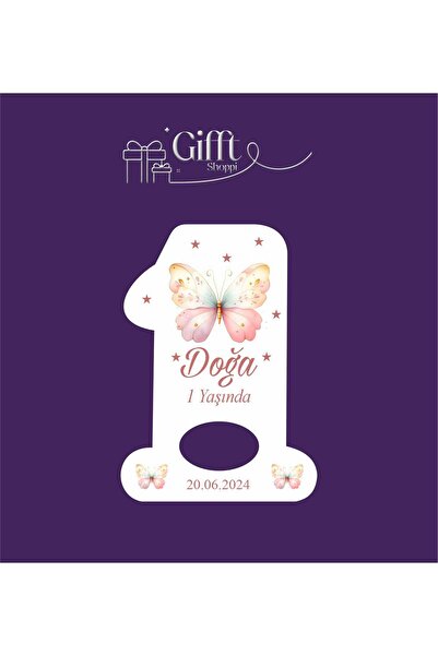 giftshoppi 10 Adet Açacak Magnet Hediyelik Bebek Kelebek Kız 1 Yaş Doğum Günü Yenidoğan Magnet
