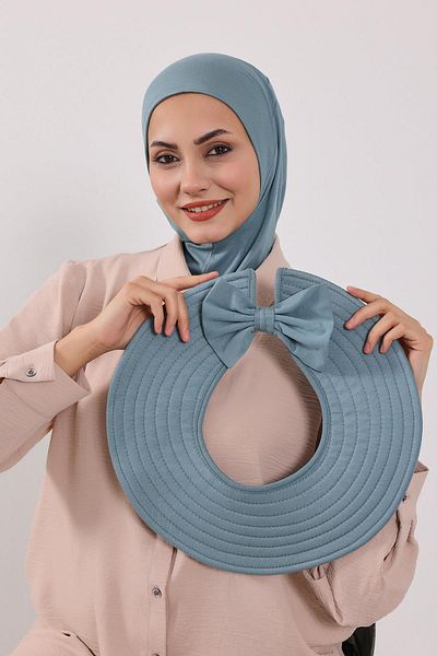 Aisha's Design 3-Piece Plug-In Bonnet, Visor and Hat Set Hijab, St-1P