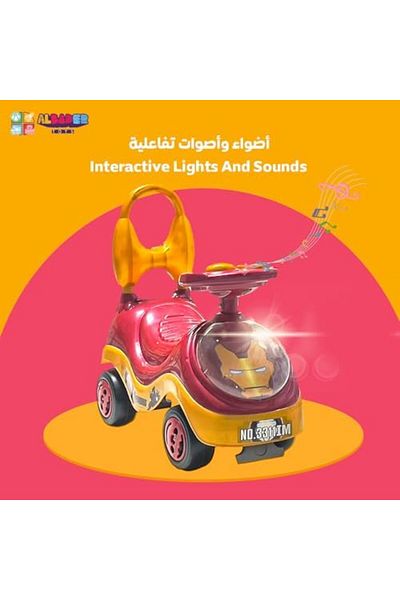 ALBADER Kids Ride on Car - Ride on Kids Car with Superhero Design, Fun Ride on Push Car Mclaren