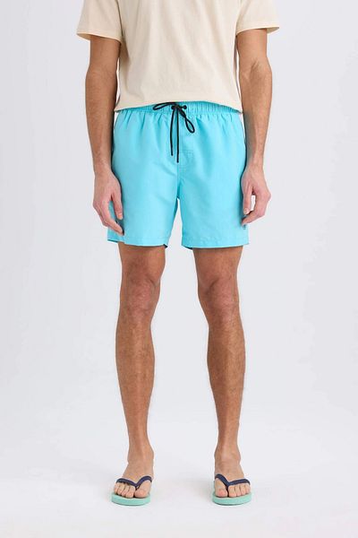 DeFacto N0131 Turquoise Mesh Lined Short Length Swim Shorts