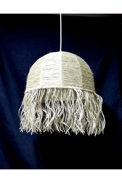 TEKAY AYDINLATMA Jute Rope Knitted Tassel Rustic Chandelier