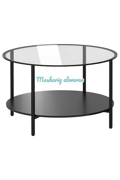 IKEA Coffee table, black-brown/glass, 75 cm