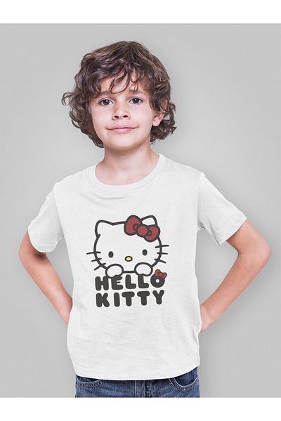 SEVBANO Tricou unisex pentru copii cu desene animate Hello Kity (vârsta 1-12)
