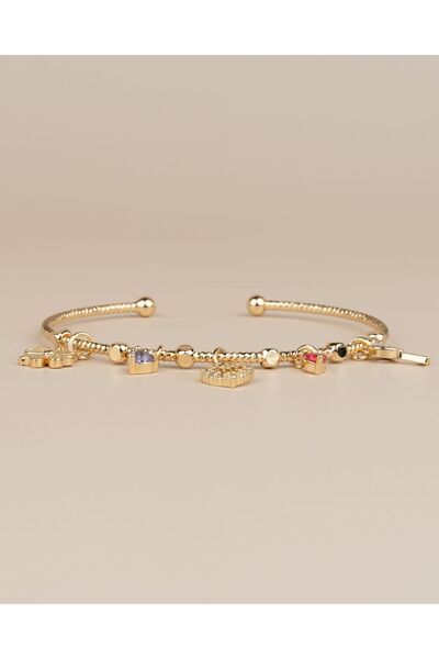 Portakal Esintisi Serelina Adjustable Heart Charm Handcuff Bracelet