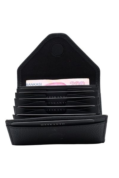 Meskanto Genuine Leather Accordion Card Holder Wallet