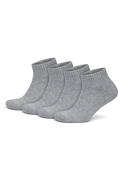 Go With 4’lü Organik Pamuk Taban Altı Havlulu Erkek Kadın Spor Dikişşiz Retro Kısa Tenis Çorap 3503