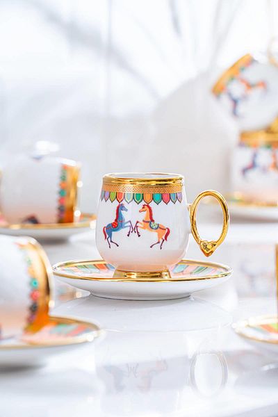 ACAR Wilshire 6-Person Porcelain Coffee Cup Set