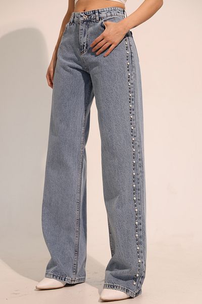 AURRARİ Pearl Patterned Denim Trousers