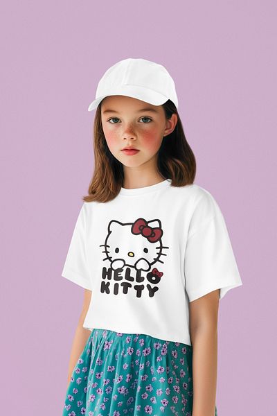 SEVBANO Tricou unisex pentru copii cu desene animate Hello Kity (vârsta 1-12)