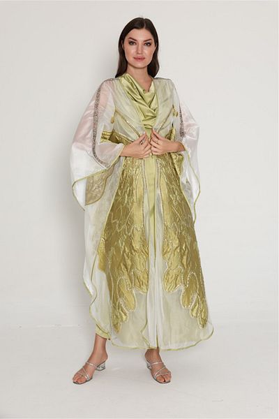 IKKXA Shimmer Bisht Design Jalabiya