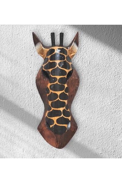Home AHŞAP ZEBRA KAFASI MASKE , DUVAR OBJESİ - 30 CM