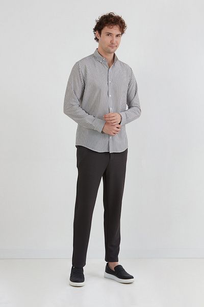 Fulla Moda Ριγέ Seersucker πουκάμισο