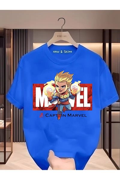 New Shine 1 tricou este un cadou pentru achiziții de 6 și mai sus în coș - Tricou oversize cu imprimeu Super Hero Captain