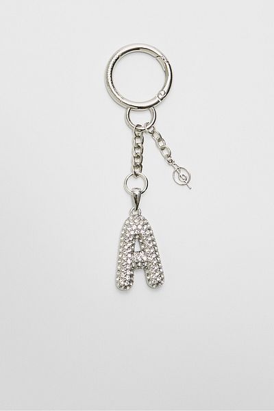 Stradivarius Key ring featuring an initial charm with rhinestones