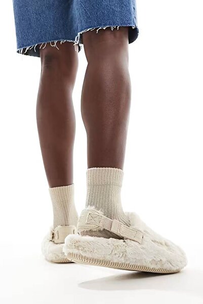 Nike Calm Mule Se Women's Slides Women's Plush Soft Fur Casual Sandals Cream