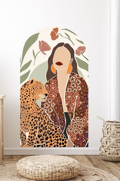 Piksel Grafik Leo Art Woman Wall Sticker - Bohemian Collection