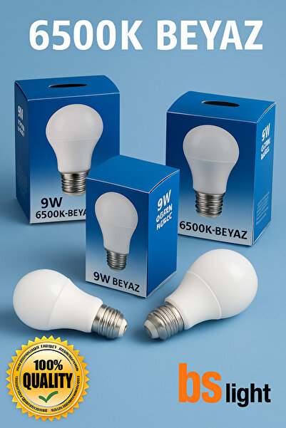 Bs Light 9w Beyaz Led Ampul -Kutulu Ürün- 6500K Tekli Satış Fiyatıdır