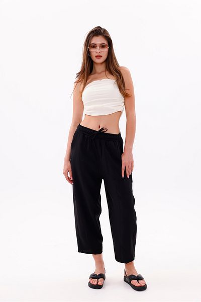 GENIUS STORE Women's Baggy Pants with Pockets Ayrobin Baggy Trousers Adjustable Elastic Waist Trousers Women'S-Baggy