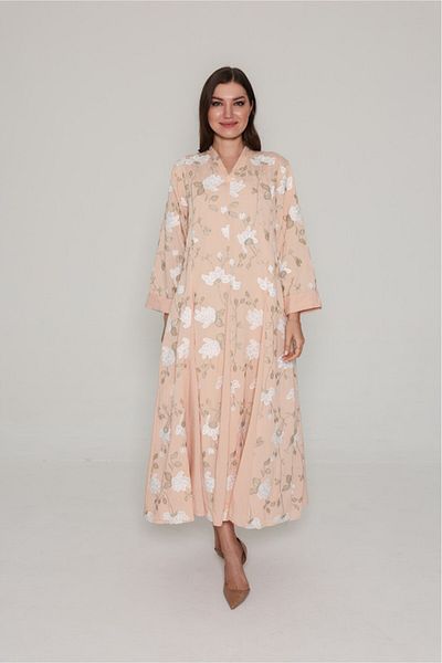 IKKXA Floral Embroidered Modern Jalabiya