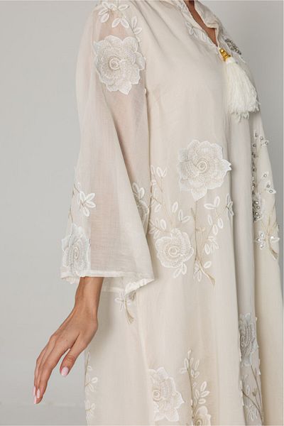 IKKXA Petal Grace Embroidered Jalabiya