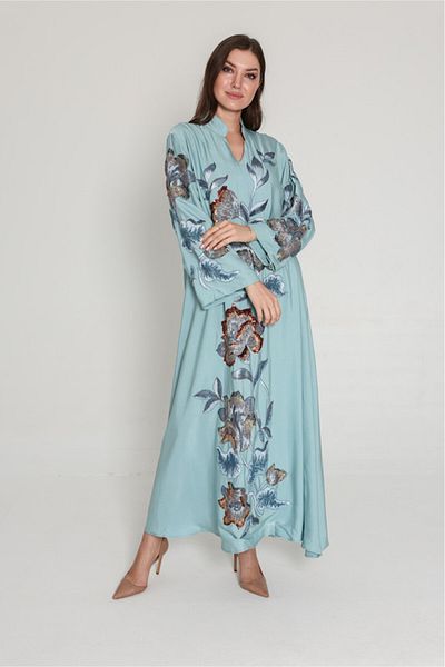 IKKXA Vibrant Floral Embroidered Jalabiya
