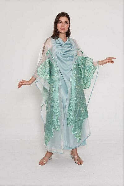 IKKXA Shimmer Bisht Design Jalabiya