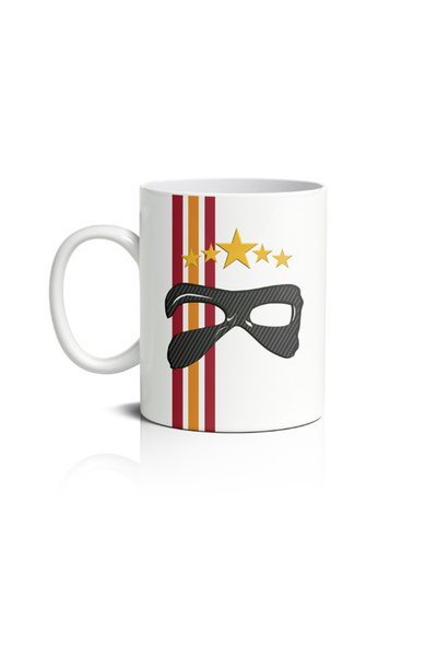 Gizeo Concept Yellow Red 25. Year 5 Star Mask Printed Gift Mug
