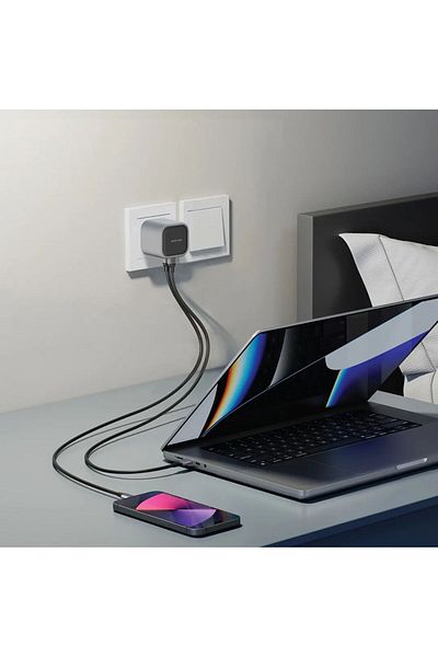Green Lion GaN Adapter 45W Power Delivery with Dual USB-C Ports, Fast Charge, Multiple Protection, B