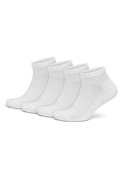 Go With 4’lü Organik Pamuk Taban Altı Havlulu Erkek Kadın Spor Dikişşiz Retro Kısa Tenis Çorap 3503