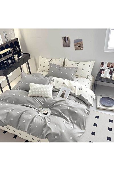 Patul Lenjerie Finet Satinat, 2 Persoane, Cearceaf cu Elastic, 6 Piese #FE192