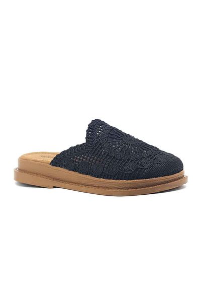 StWenn Closed Front Lace Knitted Lined Round Toe Daily Women's Slippers