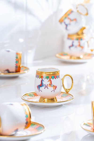 ACAR Wilshire 6-Person Porcelain Coffee Cup Set