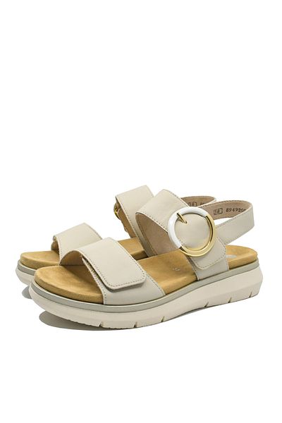Remonte Women's low adjustable sandals Remonte, beige, made of genuine leather