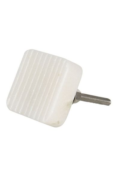 Clayre & Eef Buton mobila din fier si piatra alba 3x3 cm