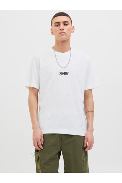 Jack & Jones Jcosago Men's Short Sleeve T-Shirt – Crew Neck, Slub Texture, Mo...