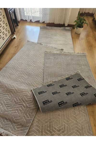 AKSU DİNARSU armoni saçaklı modern yıkanabilir embos 3lü yatak odası takımı k...