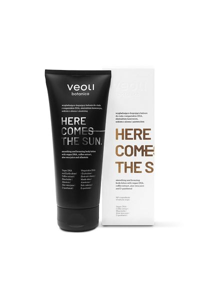 VEOLI Botanica HERE COMES THE SUN smoothing and tanning body lotion, 200 ml