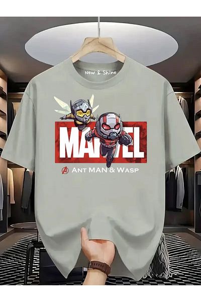 New Shine Superhero Ant Man and Wasp Printed Oversize T-Shirt